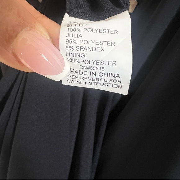 Patra Sheer Beaded Cape Navy Formal Dress SZ 12 - Picture 5 of 5